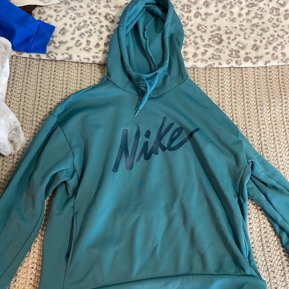 Blue/aqua nike hoodie. Medium size